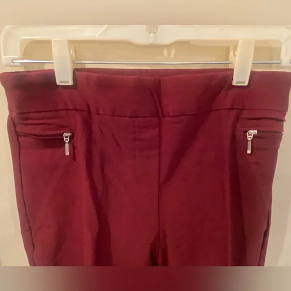 SoHo Bordeaux Color Cropped Stretch Skinny Slacks - Picture 3 of 7